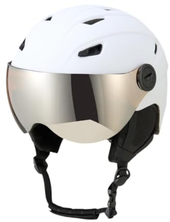 Ronyme Casque de Ski avec Lunettes, Casque de Neige Respirant pour Femmes et Hommes, léger, réglable, résistant aux Chocs, Casque de Snowboard