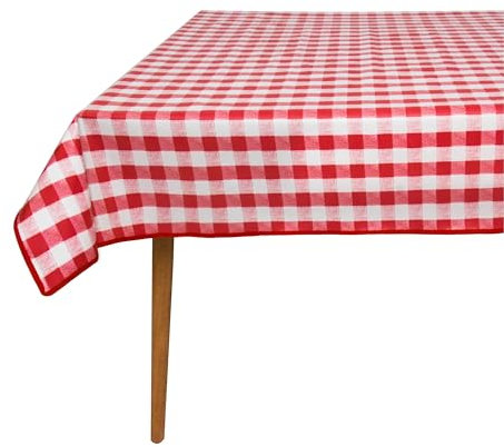 Wachstuch Tischdecke mit Kantenverstärkung - Wasserabweisend, Leicht zu Reinigen und Wetterfest - Reach Zertifiziert - 140 x 180 cm - Bayrisches Karo
