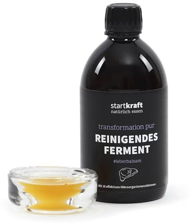 startkraft Reinigendes Ferment 500 ml, Fermentgetränk mit effektiven Mikroorganismen, 16 Bakterienstämme, zur Unterstützung von Fastenkuren, vegan und glutenfrei