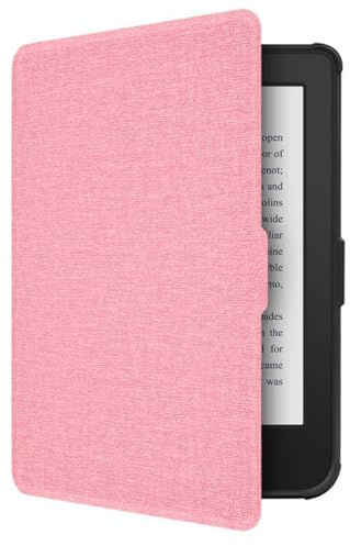 GIOPUEY Hülle Kompatibel mit Tolino Shine Color/Shine 5 2024, Flip Case Weiche Silikon-Rückenschale [Bracket-Funktion] hautähnliche Textur - Pink