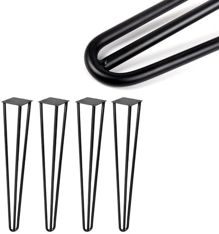 Metal Table Legs Set of 4 3 Iron Rods Coffee Table and Desk Height 72cm Black Color Sturdy Modern Design for DIY Furniture Projects