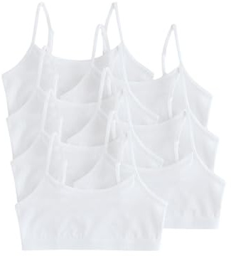NEXT Mädchen Kurze-Trägertops, 7er-Pack Weiß Numeric_122-numeric_128