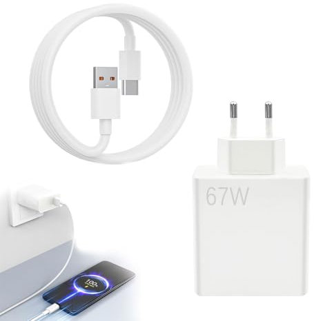 Chargeur Xiaomi 67w,Chargeur 67w Xiaomi avec Câble USB C 6A pour Xiao mi Redmi 14/13/12/12x,Chargeur Redmi Note 14,Chargeur Rapide Xiao mi,Chargeur Rapide USB pour Redmi Note 14 Pro 5G
