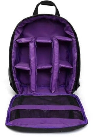 Outdoor Camera Backpack Video Digital Shoulder Camera Bag Waterproof Photo Knapsack Case 4(PURPLE)