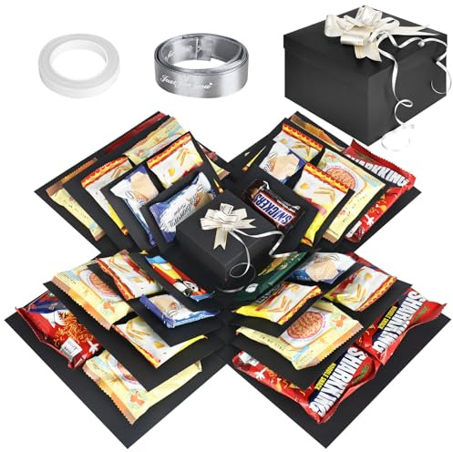 Überraschung Box, 5-lagige Kreative Geschenkbox Explosionsbox, Surprise Box | DIY Handgemachte Überraschung Box, Geschenkbox für Süßigkeiten Mit Klebeband Und Band, für Valentinstagsgeschenke, Geburtstag