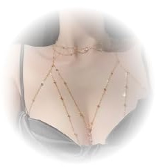 ZWWOGE Cadena Corporal y Collar para Mujeres, Collar de Pecho Multicapa Elegante y Exquisito, Cadena Corporal Simple y Moderna, para Vestido de Noche, para Banquete de Invierno, Cena, Comida Familiar