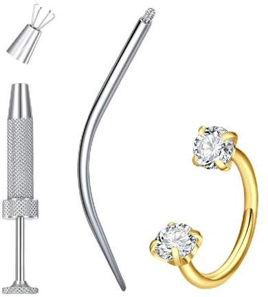 MODRSA Piercing per setto nasale, anello per labbra, 20 g, G23, titanio a ferro di cavallo, naso, helix, trago, argento, da donna, 8 mm