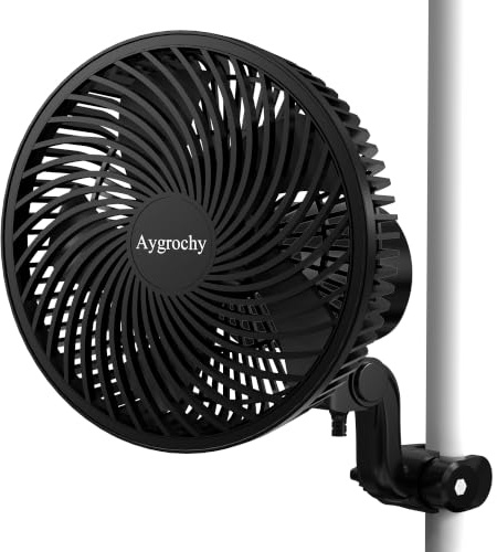 Aygrochy 9W Grow Ventilator mit Clip, EC-Motoren Grow lüfter mit 10-Geschwindigkeiten, IP-44 Schutzart wachsen Clip-on-Lüfter für Zelt,Leiser Lüfter für Umluft und Kühlung im Indoor Growbox Growzelt