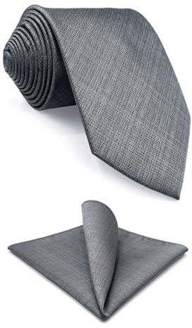 Shlax&Wing Einfarbig Color Grau Herren Mehrfarbigs Krawatte Geschäftsanzug Geschäftsanzug Dünne Classic