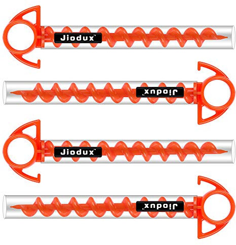 Jiodux 4Pcs Zelthering Zeltnägel Bodenanker Camping Hering Hunde Anlegepflock Orange PC Kunststoff Zelthering (S-4pack)