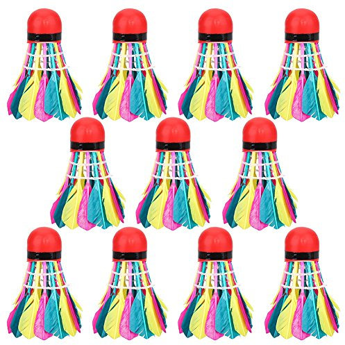 VGEBY Badmintonbälle, 11-teiliges Set mit bunten Federbällen, Badminton-Training, Übungsbällen