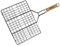 Fackelmann Grille de cuisson réversible pour viande, ustensile de barbecue spécial pour grillades et Cheminée, acier antiadhésif et manche en bois, 54 x 35 cm, 1 unité