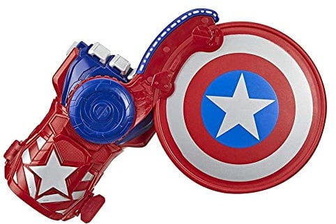 Hasbro E7375EU4 Nerf Power Moves Marvel Avengers Captain America Schild Attacke, NERF Disc-Abschuss Spielzeug für Kinder, Rollenspiel, Spielzeug für Kinder ab 5 Jahren