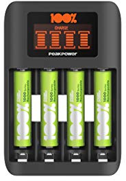 100PP AAA Battery Charger with LCD - NiMH, Includes 4 or 8 Pack