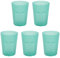 Engelland - 5 x Plastikbecher, Trinkbecher, Hell-Grün, Frostoptik, 400 ml, Eichstrich, bruchfest, stapelbar, Mehrweg, Kunststoff, wiederverwendbar, Party-Becher, Trink-Glas