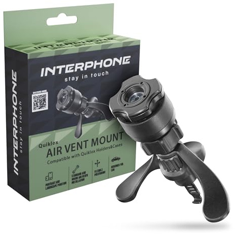 INTERPHONE QUIKLOX Porta Cellulare Auto per Bocchette di Ventilazione, Supporto telefono compatibile con custodie e supporti universali QUIKLOX, Porta smartphone auto modulare con rotazione 360°