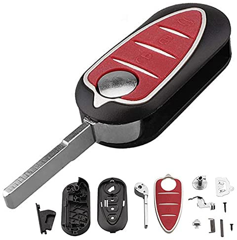 3Tasten Autoschlüssel Fernbedienung für Alfa R0me0 Mito Giulietta 159 GTA | Faltbares Flip-Design, Ungeschnittene Klinge, Shell Fob Gehäuse, Abdeckung