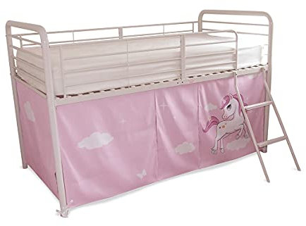 HLS Tente pour lit mi-hauteur Motif licorne