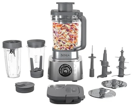 Ninja SS401 Foodi Power Blender Ultimate System with 72 oz Blending & Food Processing Pitcher, XL Smoothie Bowl Maker and Nutrient Extractor* & 7 Functions, Silver