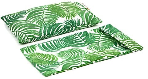 TERMOSAK Natural Thermal Pillow, with Green Soy and Lavender Seeds, 23x14, Washable Cover, Microwave/Freezer Heat Pack, Heat/Cold Heat Pad, Very Resistant. (02 - Leaves, 23x14+Cover)