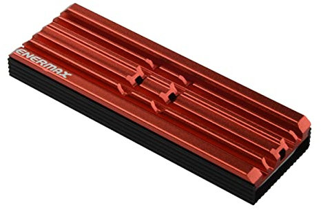 ENERMAX M.2 2280 SSD Aluminium Kühlkörper für PS5/PC; doppelseitig inkl. Wärmeleitpads; ESC001-B, rot