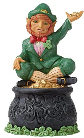 Enesco Jim Shore Kobold auf Topf mit Goldfigur, 15,5 cm H