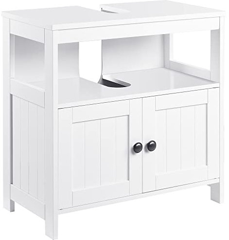 kleankin Waschbeckenunterschrank Unterschrank Badezimmerschrank mit offenem Fach Weiß 60 x 30 x 60 cm