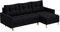 MEBLINI Schlafcouch mit Bettkasten - Kleines Ecksofa mit Schlaffunktion - Sofa mit Relaxfunktion und Kissen - Kleine Couch L-Form - Eckcouch - SCANDO - 220x140x75cm - Schwarz Stoff