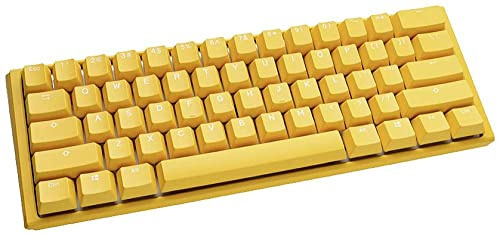 Ducky One 3 Yellow - Mechanische Gaming Tastatur Deutsches Layout im Mini-Format (60% Keyboard) mit Cherry MX Clear Switches, Hot-Swap-fähig und RGB-Beleuchtung