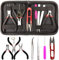 KEWAYO Kit Strumenti per Creazione e Riparazione Gioielli, 8 Pezzi con Forbici, Pinze, Pinzette e Accessori per Perline