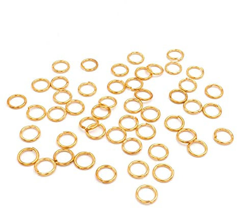 Biegeringe in goldfarben 8mm 50 Stück zum Herstellen für die verschiedensten Schmuckstücke als Damen- und Herrenschmuck geeignet