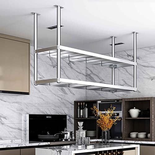 DMCHENGMA Küchenregal Decke Floating-Halterung 304 Edelstahl-Platten-Rack-Topfhalter-Esszimmer-Bar-Display-Stand (Size : 100x35x80cm)