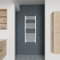 Warmehaus Straight Heated Towel Rail White Bathroom Ladder Style Radiator Central Heating 1200x500mm