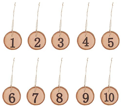 ifundom 10 Stücke Baum Zweig Dekoration Für Zuhause Adorno Para Mesa De Holzscheibe Rustikale Hochzeit Baumscheibe Holzscheibe Tischnummern Holzscheibe Mittelstücke Anhänger