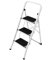 Bakaji Escalera Plegable Cuadrada para Ahorrar Espacio con peldaños Antideslizantes y asa de Seguridad, Taburete Escalera, Estructura Acero y Revestimiento de Goma, Capacidad máx 150 kg (3 peldaños)