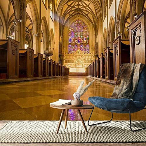 Papier Peint Mural 3D Fond De Salon Chambre Papier Peint Église De Luxe 3D Enfant Chambre Murale Salon Chambre Maternelle Centre D'Éducation Précoce Mur De Fond 200 (largeur) x 150 (hauteur) cm