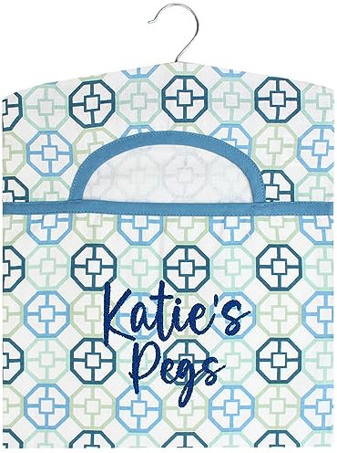 TeddyT's Personalised Geometric Embroidered Peg Bag with Hanger