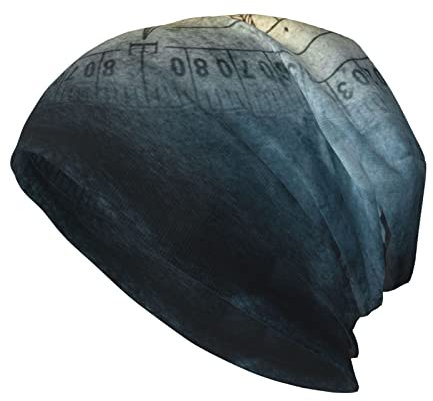 IUBBKI Alte Seemanns-Piraten- und Vintage-Kompass-Eulen- und Wald-Beanie-Mützen für Männer und Frauen, Strickmütze, Totenkopf-Mütze, Krebs-Mütze, Chemo-Kopfbedeckung