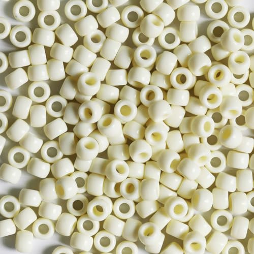 Tibaoffy Crafts Beige Beads 6x9mm,Pony Beads Total About 1000pcs