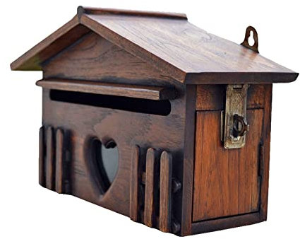 AVFORA Briefkasten, handgefertigter Außenbriefkasten, Gartenbriefkasten, Villa, Wandbriefkasten aus Holz, Milchlieferkasten, Briefkasten, Wohnungsdekoration, Briefkasten