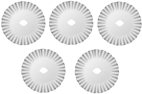 Vleant Ersatzklingen für Rollschneider gewellte Linienform 45 mm langlebige Rollschneider vielseitige Klingen für Quilten Scrapbooking Nähen Kunsthandwerk 5 Stück VRC-45-W4