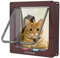 Puerta para Gatos clásica, 4 Opciones de Cierre Manual M-19 * 20 * 5.5cm Marrón
