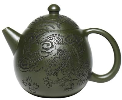 SOBOLON Hervidor de Viaje Olla de Arcilla púrpura de Arcilla Verde de Jade for el hogar, Sala de Estar, Oficina, Tetera Individual Adecuada for la mayoría de los tés Tetera Verde