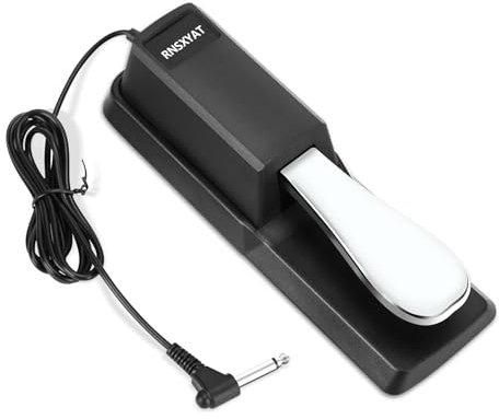 RNSXYAT Sustain Keyboard Pedal Piano Foot Pedal with Polarity Switch for Electronic Keyboards, MIDI Keyboards, Digital Pianos, Yamaha, Roland, Korg, Behringer, Moog and More, Plug