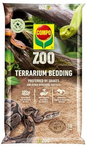 COMPO Zoo Terrarien-Substrat für Schlangen - Naturprodukt - feuchtigkeitsabsorbend - vermindert unangenehme Gerüche - 10 Liter