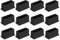 QUARKZMAN 12Pcs Embouts de Pieds de Chaise Carrés en PVC, 50mm x 20mm OD, Noirs, Protections de Sol pour Pieds de Meubles de Table, Capuchons de Couverture