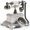 Vintage Deko Retro Telefon Antikes nostalgisches Festnetztelefon Harz Metall Freisprechen Anrufer-ID Wahlwiederholung Tischkalender Datumsanzeige Uhr Wochenanzeige