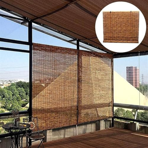 Tapparella Avvolgibile in bamboo a rullo, Tenda da sole in bambù arrotolabile, tenda da sole in canna naturale, tende filtranti for finestre, for esterni, patio, balconi, decorazioni(100x300cm)