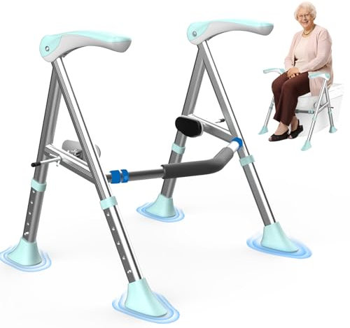 TYGYSDO barras para inodoro, asistencia para inodoro para personas mayores, ayuda para inodoro ajustable en altura, asiento de inodoro para personas con discapacidad, aluminio,instalación sencilla
