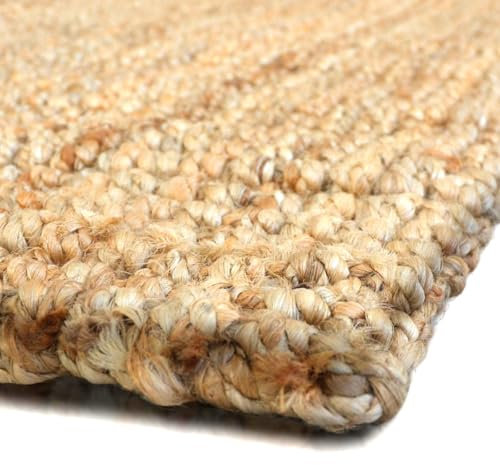 KARAT Tapis Jute 100% Naturel - Tapis de Salon Style Rustique - Tapis en Fibre Naturelle Tissé à la Main pour Cuisine Couloir Chambre - Adapté au Chauffage par Le Sol - Urbano (Naturel, 80 x 150 cm)